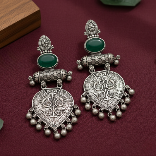Dilruba Classic Oxidised Danglers