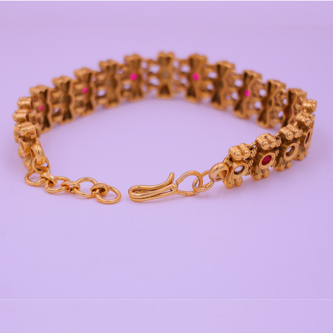 Gajra Gold Link Bracelet