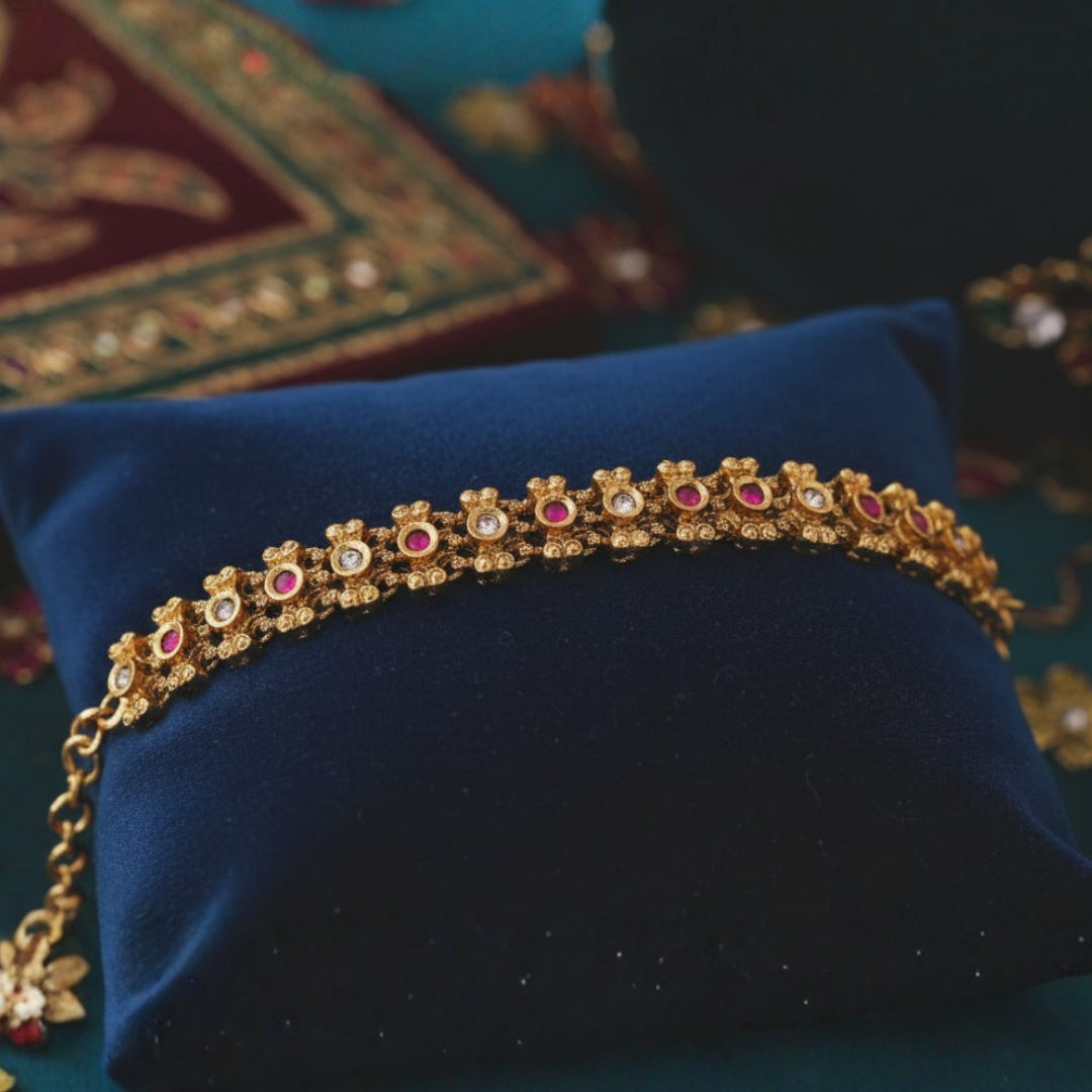 Gajra Gold Link Bracelet