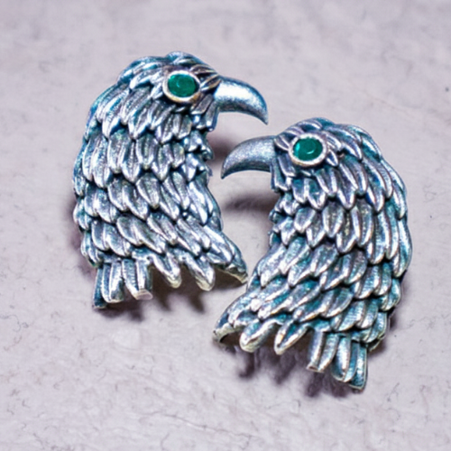 Garuda Oxidised Earring | Eagle | Silver Replica | Bird | Bold