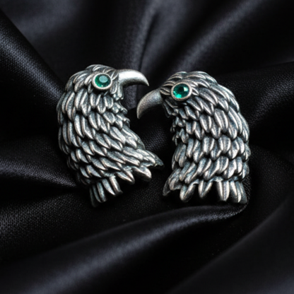 Garuda Oxidised Earring | Eagle | Silver Replica | Bold | Bird 