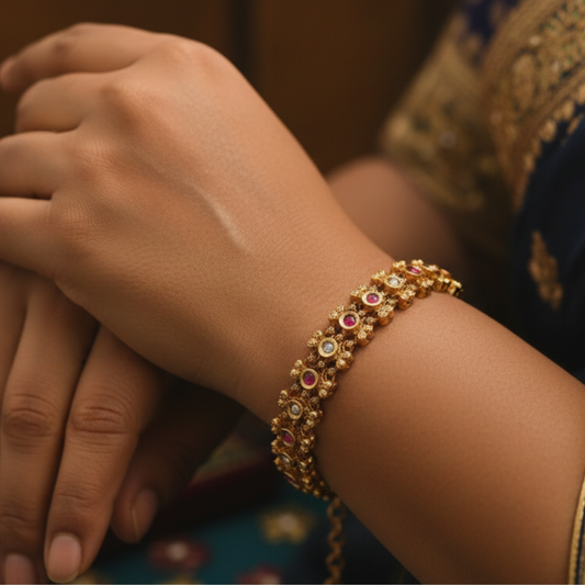 Gajra Gold Link Bracelet